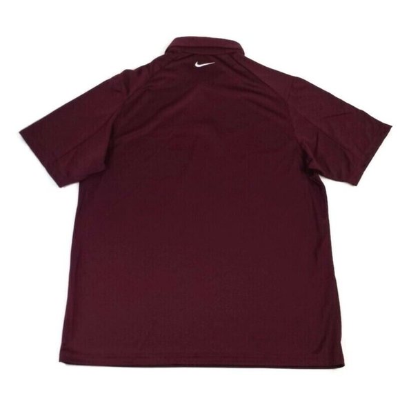 Nike Team iHoops First Logo Burgandy Short Sleeve Fit Dry Polo Shirt Mens Large - Picture 10 of 12